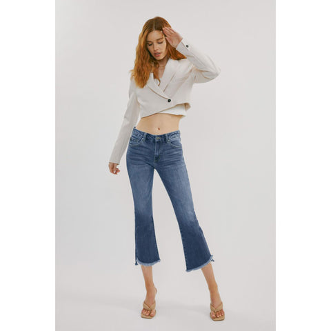 Kancan Aida Mid Rise Cropped Flare Jeans