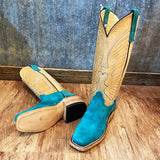 Olathe Wyoming Teal Roughout Boots