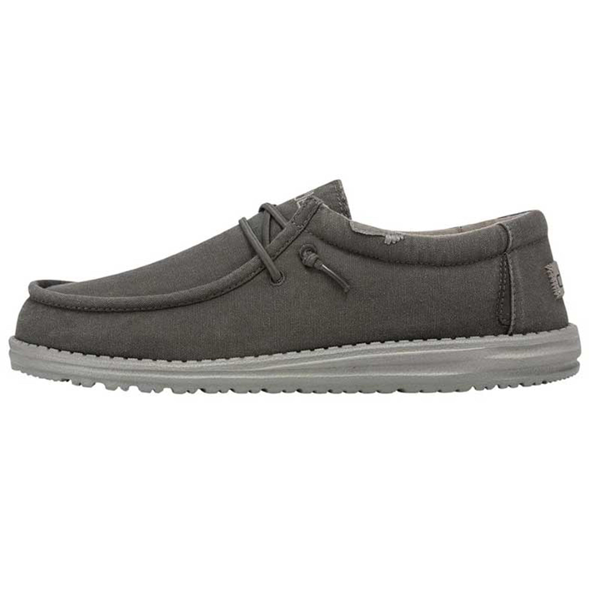 Hey Dude Men\'s Wally Washed Slip-On Shoes Color Lead Size 14 Tan Heydude Mens Wally Stretch Sox Slip On Sneaker | Rack  main image 3
