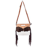 American Darling Brown and White Hide Purse