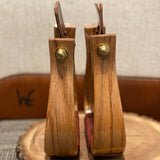 Nettles Stirrups 2" Oversized Flatbottom Varnish Finish