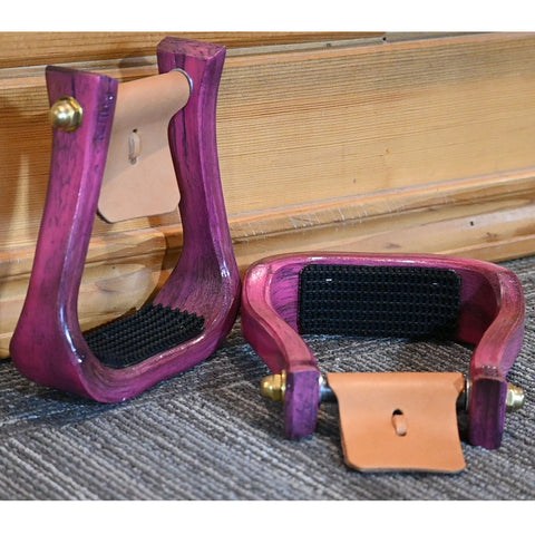 Nettles 2" Distressed Pink Barrel Racing Stirrups