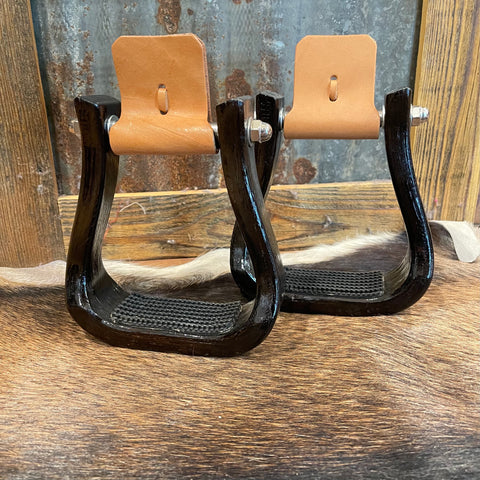 Nettles Stirrups 2" Black Gripper Barrel Racers