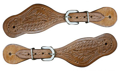 Youth Brown Floral Spur Straps