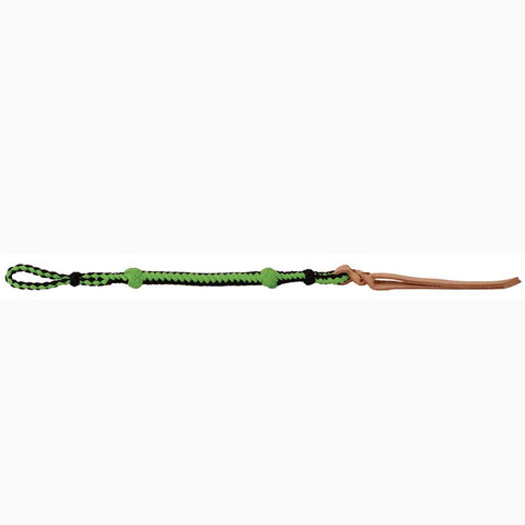 Mustang Lime and Black Nylon Braided Quirt 