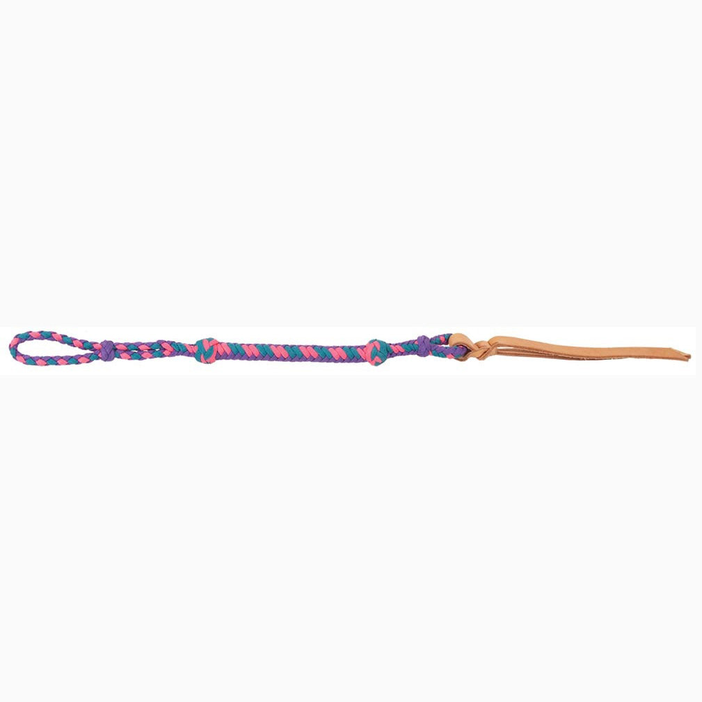 Mustang Teal, Purple, and Pink Nylon Braided Quirt