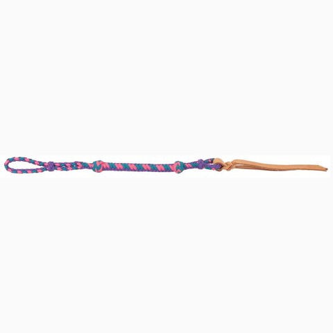 Mustang Teal, Purple, and Pink Nylon Braided Quirt