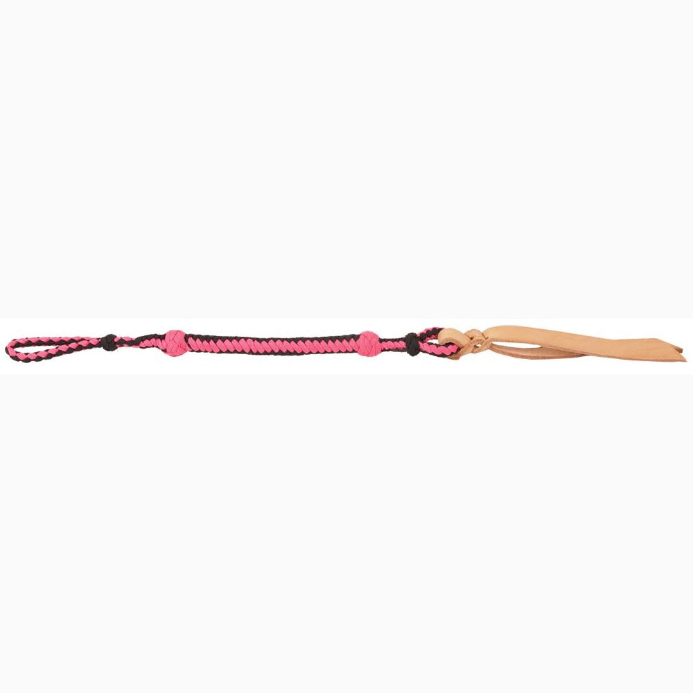 Mustang Pink and Black Nylon Braided Quirt
