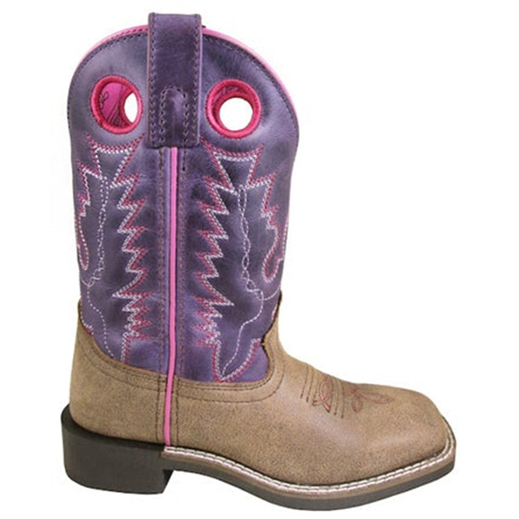 Smoky Mountain Youth Brown/Purple Distressed Boots