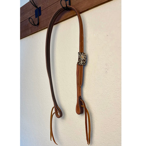 Cowperson Tack Split Ear Headstall with Floral Buckle