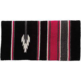 Pink Charcoal and Black Double Weave Acrylic Saddle Blanket