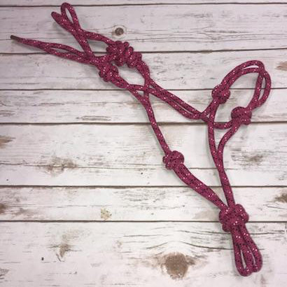 Weaver Raspberry Black White Rope Halter 