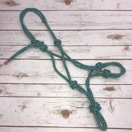 Weaver Teal Grey Orange Rope Halter