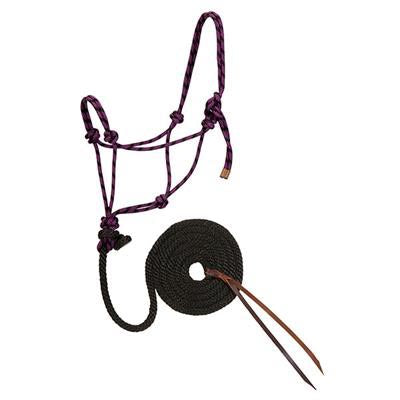 Purple and Black Rope Halter with Lead