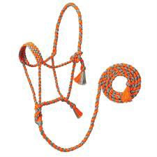 Weaver Leather Grey and Orange Braided Rope Halter