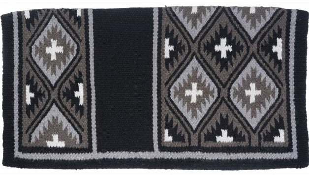 Tough-1 Black Sequoyah Wool Saddle Blanket
