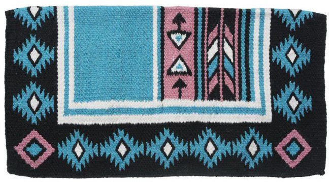 Tough-1 Cherokee Wool Turquoise/Pink Saddle Blanket