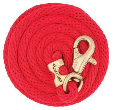 Red Poly Lead Rope with Brass Plated Bull Snap