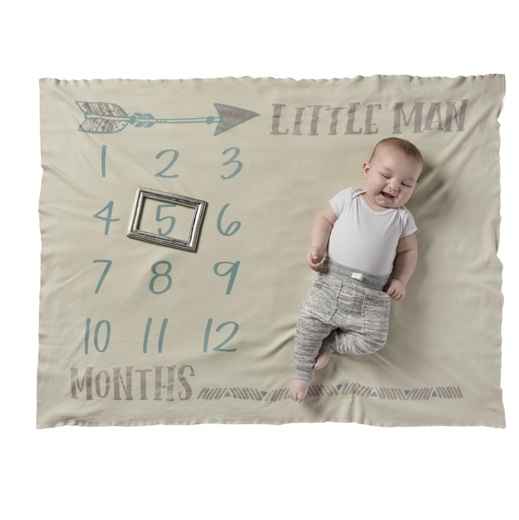 "Little Man" First Years Milestone Blanket