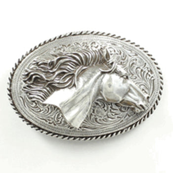 Blazin Roxx Adult Silver Horse Head Belt Buckle