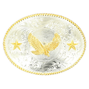 Nocona Men's Gold and Silver Eagle Buckle