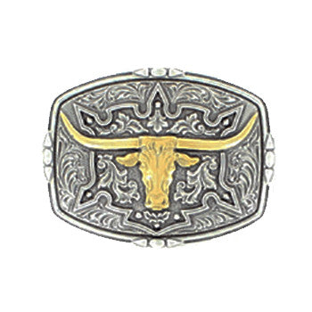 Two Tone Long Horn Rectangle Buckle