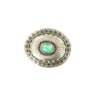 Turquoise and Brown Tribal Stamp Buckle