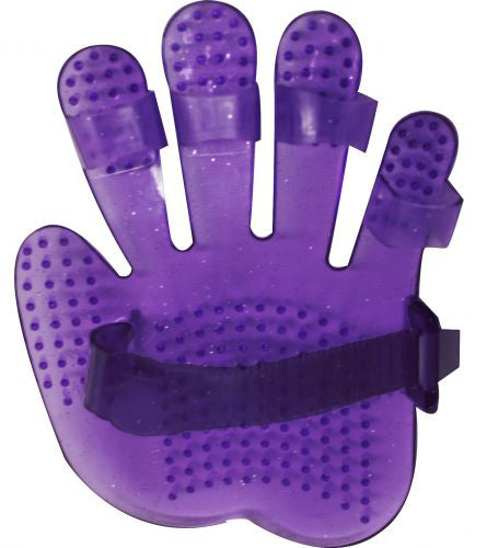 Glitter Rubber Curry Mitt Purple