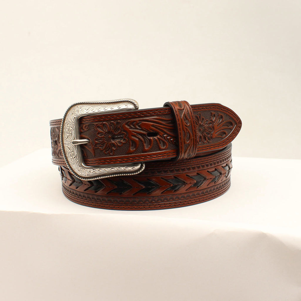 Men's Floral Chevron Stitching Belt 