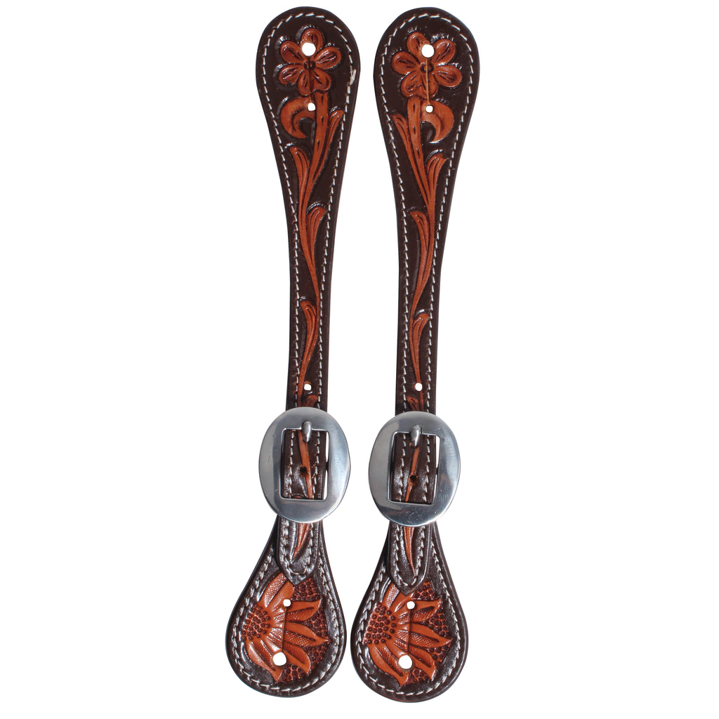 Professional's Choice Chocolate Floral Spur Strap