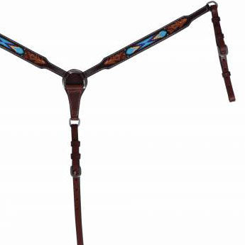 Professional's Choice Blue Beaded Aztec Breast Collar