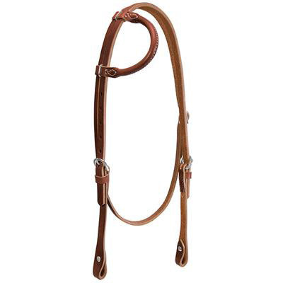 Weaver Leather Brown Horizons Rolled Sliding Ear Headstall 