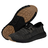 pair of Men's Sirocco Blacknight sneakers with bottom view of one shoe