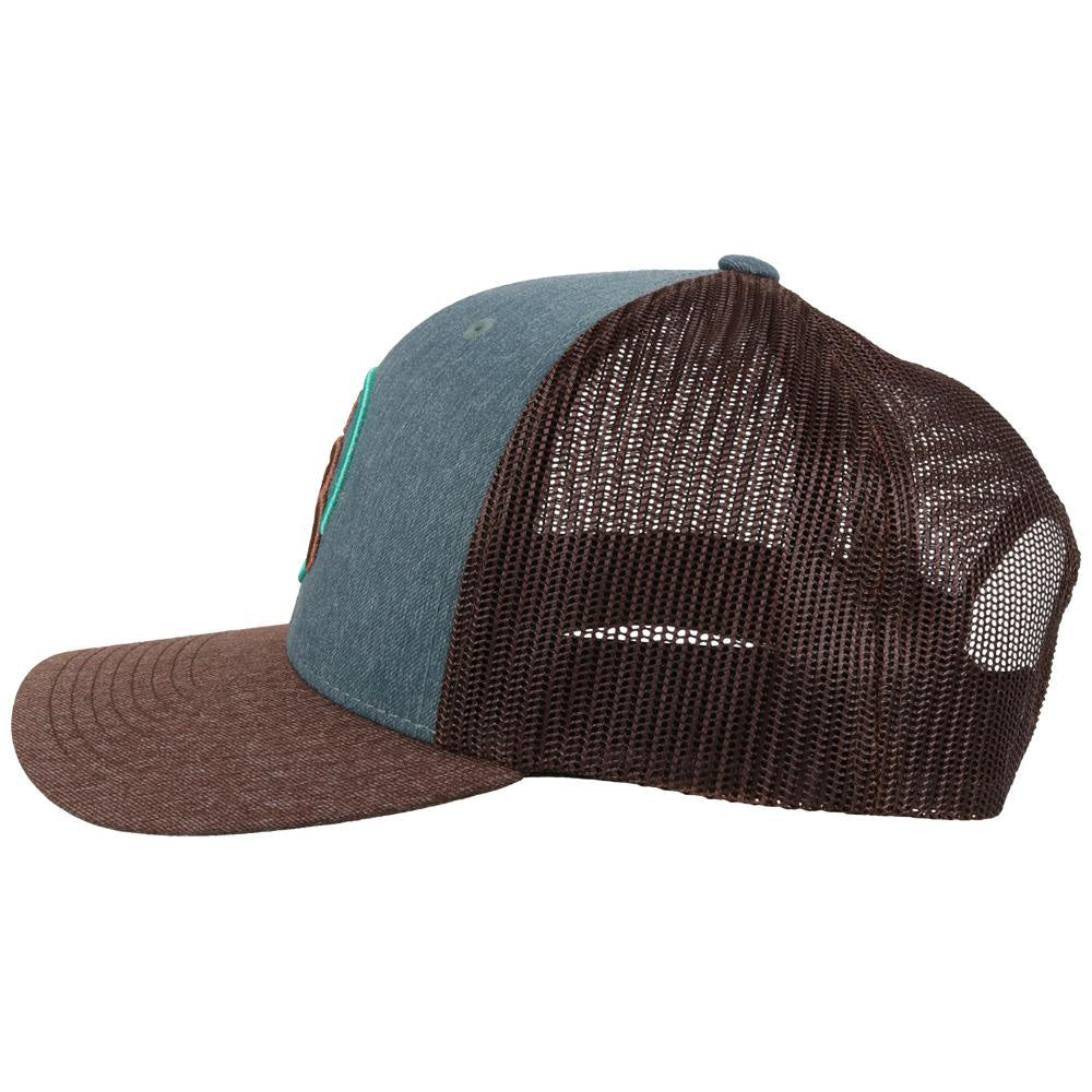 Hooey Mid Profile Blue Denim/Brown Cap-Hooey O Patch