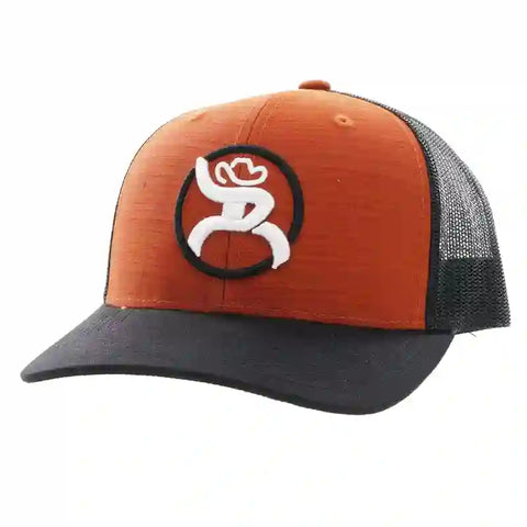 Hooey Mid Profile Orange/Black Cap-White Roughy Logo