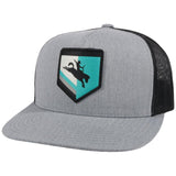 Hooey YOUTH Grey & Black Youth Cap-Turquoise Tibbs Cheyenne Patch