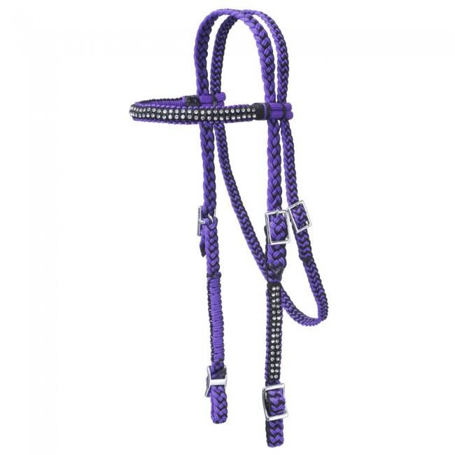 JT Dist. Purple/Black Braided Headstall