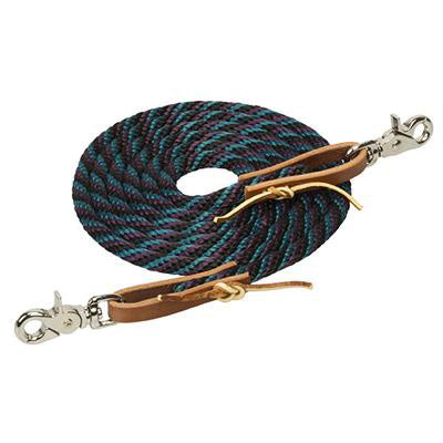 Weather Leaver Black, Blue, and Purple Roper Reins 