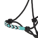Oxbow Black Rope Halter with Turquoise Beaded Nose