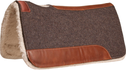 Mustang Contoured Pressed Wool Pad with Fleece Bottom