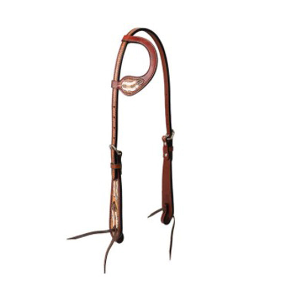 Weaver Leather Chestnut Leather Feather Slip Ear Headstall