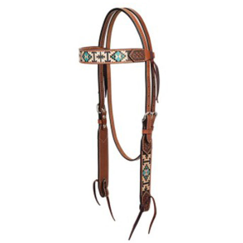 Weaver Leather Turquoise Cross Aztec Headstall
