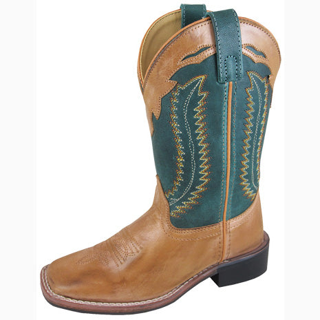 Smoky Mountain Youth Brown and Green Frank Square Toe Boot 