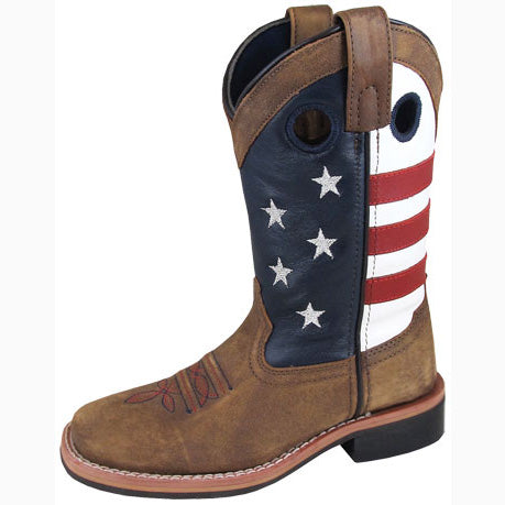Smoky Mountain Child's Red White and Blue Square Toe Boot 