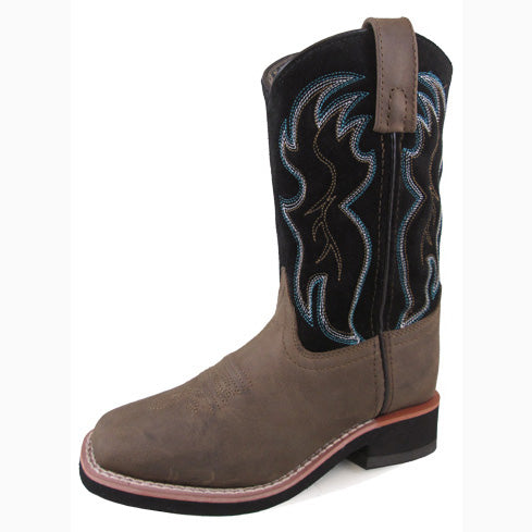 Smoky Mountain Youth Black and Brown Alex Square Toe Boot 