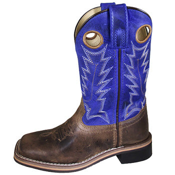 Smoky Mountain Youth Brown Oil Distressed Blue Top Boots