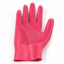 ERS Red Curved Finger Grooming Glove