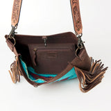 American Darling Chocolate Brown & Turq Fringe Bag