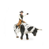 Little Buster Black & White Bucking Bull with Rider