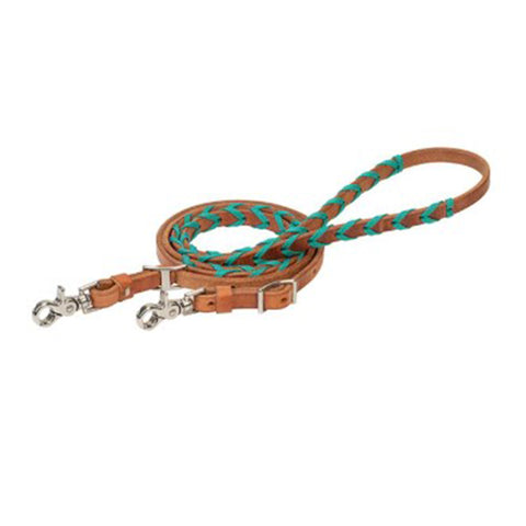 Weaver 8' Turquoise Laced Barrel Rein